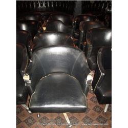 LOT: ROUND BLACK DINING CHAIRS 4X MONEY