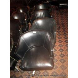 LOT: ROUND BLACK DINING CHAIRS 4X MONEY