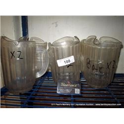 LOT: PLASTIC PITCHERS 6X MONEY