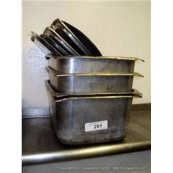 LOT: FOOD WARMING PANS W/ LIDS 4X MONEY