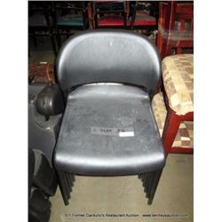 LOT: BLACK STACKABLE CHAIRS 6X MONEY