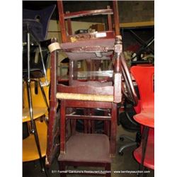 LOT: WOOD/STRAW/CUSHION CHIARS 4X MONEY