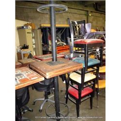 LOT: 24"X24"X42" TALL WOOD & TILE TABLES 2X MONEY