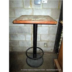 24"X24"X42" TALL WOOD & TILE TABLE