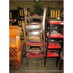 LOT: WOOD & CUSHION CHAIRS 4X MONEY