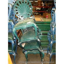 LOT: METAL & CUSHION SHELL PATTERN CHAIRS 4X MONEY