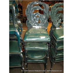 LOT: METAL & CUSHION LEAF PATTERN CHAIRS 4X MONEY