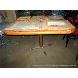 48"X50"X31" TALL WOOD TOP TABLE