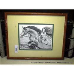 15"X19" SKETCH-GIRL ON HORSE