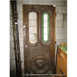STAINED GLASS & WOOD DOOR 36"X82"