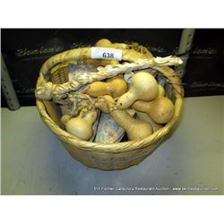 DECORATIVE BASKET W/ GOURDS
