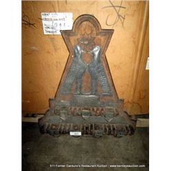 WOOD & STAMPED METAL WALL HANGING