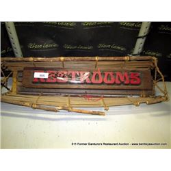 WOOD RESTROOM SIGN