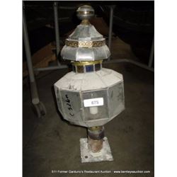 BRASS & GLASS LIGHT FIXTURE