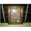 Image 1 : 16"X20" FRAMED PAINTING ON LEATHER-BIRDS