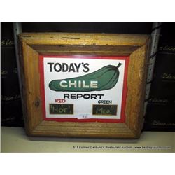 19"X23" FRAMED TODAY'S CHILI REPORT