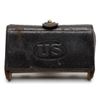 Image 1 : Indian Wars era black leather McKeever style  cartridge box for 45-70 round