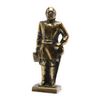 Image 6 : Lot of 3 metal decorators including a brass statue  of what appears to be G
