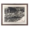 Image 1 : Framed and matted black &amp; white print of boats in  San Pedro, CA harbor by