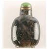 Image 1 : Carved stone snuff bottle- quartz or agate with  carnelian carved stone top