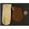 Image 1 : 2 coin sacks or &#8220;Pokes&#8221;. 1 is chamois and 19th  century. The other is from