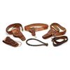 Image 1 : Bonanza leather lot consisting of 3 tooled leather  holster/cartridge belt