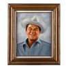 Image 1 : Framed original oil painting on canvas of  President Ronald Reagan by noted