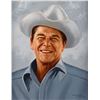 Image 2 : Framed original oil painting on canvas of  President Ronald Reagan by noted