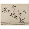 Image 2 : Framed and matted etching of ducks entitled &#8220;In  Flight&#8221; and hand signed by