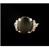 Image 1 : Natural Black Star Sapphire approx. 11 carats in  Vintage ring 14K with Dia
