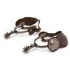Image 7 : Stainless steel pair of parade spurs marked &#8220;ST&#8221;,  beautifully silver engra