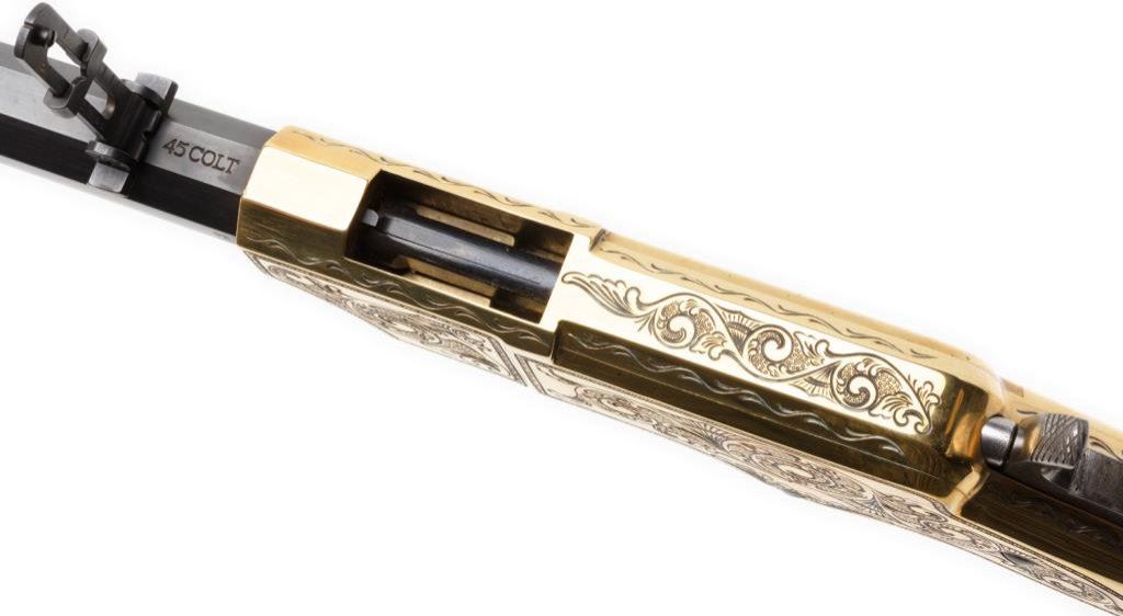 **Uberti/Cimarron modern copy of a Henry repeating rifle, custom scroll en