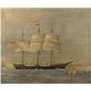 Image 2 : Oil on Canvas showing a Whaling Ship (Merita)  flying the American Flag wit