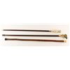 Image 1 : Lot of 3 antique canes, ca 1900 or earlier  including a wood cane with ivor