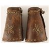 Image 1 : Pair of heavy duty leather working cowboy chaps  with brass decoration and