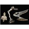 Image 1 : Lot of 3 vintage hood ornaments including a diving  woman with radiator cap