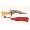 Image 2 : Mid-East to India curved dagger with bone grip and  pommel plus iron guard,