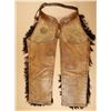 Image 2 : Heavy duty lined leather and Angora wooly chaps  with unmarked tooled leath
