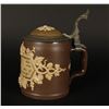 Image 1 : Metlach stein #1180; half Liter relief stein  (Drinking Verse); inlaid lid.