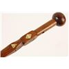 Image 3 : Folk art wood carved and inlaid cane,  approximately 35&#8221; overall; probably
