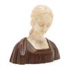 Image 1 : Old ivory and wood carving of medieval woman,  approximately 4.5&#8221; in height