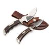 Image 2 : Set of 2 skinning knives in leather combo sheath  marked &#8220;Track Knives/Whit
