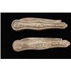 Image 2 : Elegant lot of 2 silver fancy embossed/relief  folding double blade pocket