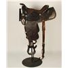 Image 4 : Simco tooled leather saddle with engraved silver  trim and conchas, halter