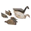 Image 6 : Lot of 2 metal and 6 fiberboard old water fowl  decoys including a large me