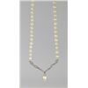 Image 1 : Graceful Ivory Pearl and Diamond Necklace  featuring a 8.00 mm pear shaped