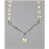 Image 2 : Graceful Ivory Pearl and Diamond Necklace  featuring a 8.00 mm pear shaped