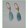 Image 2 : Fantastic Australian Black Opal Dangle Earrings  featuring 2 FINE natural o