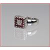 Image 2 : Fine Quality Ruby and Diamond Ring with 12 round  cut pave set rubies and 2