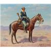 Image 2 : Framed oil painting of an Indian Wars period U.S.  cavalryman on horseback